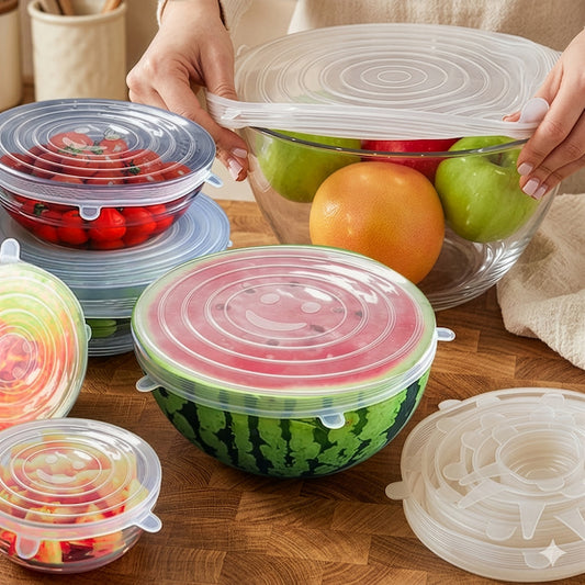 6 Pack Reusable Stretch Silicone Lids